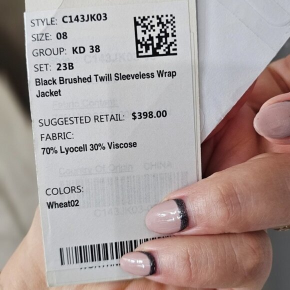 NWT Worth Beige  Belted Vest Size 8 - Picture 4 of 4